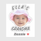 Sticker Grand-mère photo personnalisée du visage de bébé (Feuille)