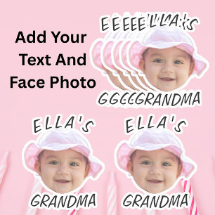 Sticker Grand-mère photo personnalisée du visage de bébé