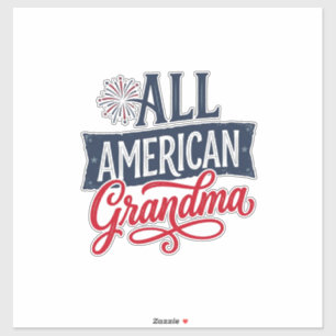 Sticker Grand-mère tout américaine, conception de feu d'ar