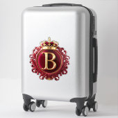 Sticker Grand monogramme B sur velours rouge (Sur valise)
