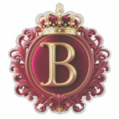 Sticker Grand monogramme B sur velours rouge (Devant)