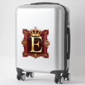 Sticker Grand monogramme E sur velours rouge (Sur valise)