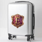 Sticker Grand monogramme E sur velours rouge (Sur valise)