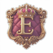Sticker Grand monogramme E sur velours rouge (Devant)