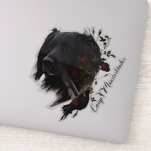 Sticker Grand Munsterlander avec faisan (Détail)