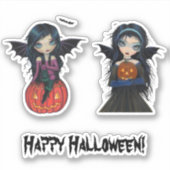 Sticker Grand oeil Vampire Halloween Citrouille Molly Harr (Devant)