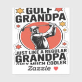 Sticker Grand-père de golf comme un grand-père régulier (Feuille)