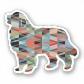 Sticker Grand Pyrénées race de chien Geo Silhouette Plaid (Devant)