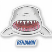 Sticker Grand requin blanc moyen dessin animé (Devant)