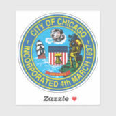 Sticker Grand sceau de Chicago (Feuille)