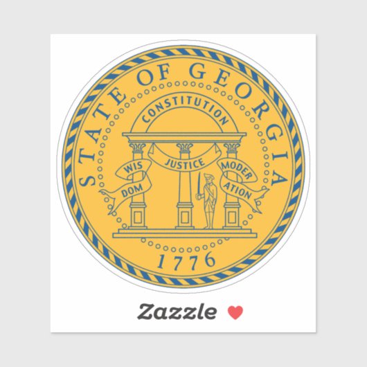 Sticker Grand sceau de l'État de Géorgie (Feuille)