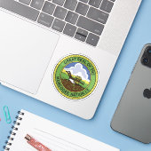 Sticker Grand sceau des peuples de Muscogee Creek, États-U (Ordinateur portable avec iPhone)