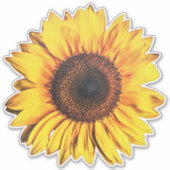 Sticker Grand Stick d'Art Jaune Fleur de Tournesol brillan (Devant)