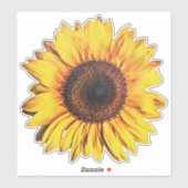 Sticker Grand Stick d'Art Jaune Fleur de Tournesol brillan (Feuille)
