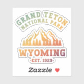 Sticker Grand Teton National Park Wyoming USA Gradient (Feuille)