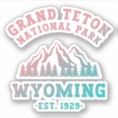 Sticker Grand Teton National Park Wyoming USA Gradient (Devant)