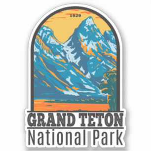 Sticker Grand Teton National Park Wyoming Vintage