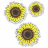 Sticker Grand Tournesol Jaune Doré (Devant)