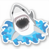 Sticker Grande attaque de requin blanc (Devant)