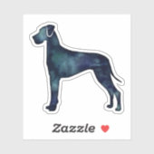 Sticker Grande Danse Chien noir Aquarelle Silhouette (Feuille)