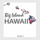 Sticker GRANDE ÎLE - HAWAII ÎLES HI Drapeau NOIR (Feuille)