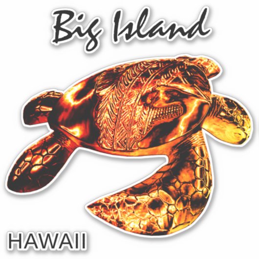 Sticker GRANDE ÎLE Tribal Honu Lava (Devant)