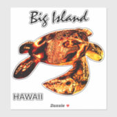 Sticker GRANDE ÎLE Tribal Honu Lava (Feuille)