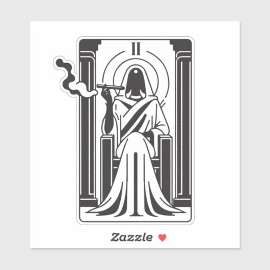 Sticker Grande Prêtresse du Tarot Fumant de l'Occulte (Feuille)