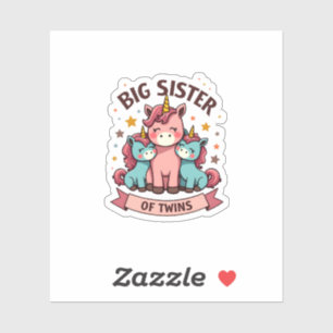 Sticker Grande sœur vintage de jumelles Licorne Sœurerie C