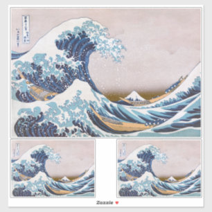 Sticker Grande vague du tsunami Kanagawa Japon par Hokusai