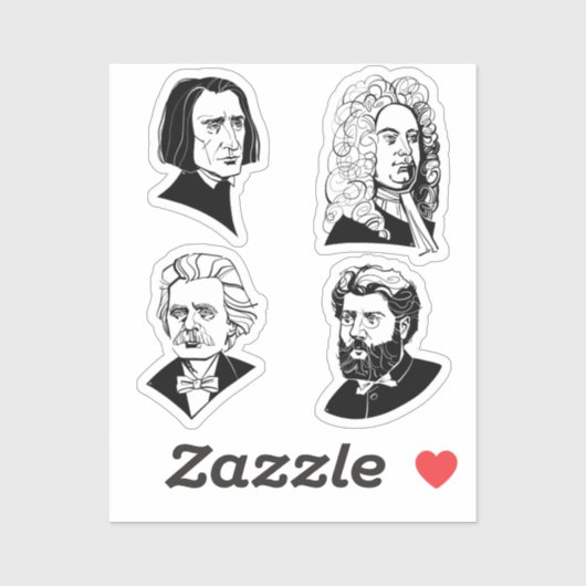 Sticker Grands compositeurs - set 1 - (Feuille)