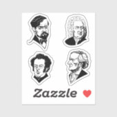 Sticker Grands compositeurs - set 8 - (Feuille)