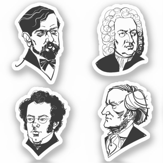 Sticker Grands compositeurs - set 8 - (Recto)