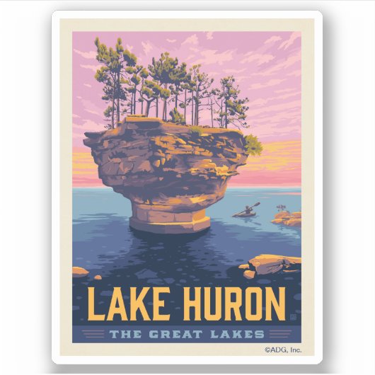 Sticker Grands Lacs | Lac Huron (Devant)