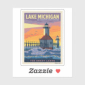 Sticker Grands Lacs | Lac Michigan (Feuille)