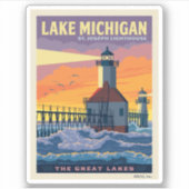 Sticker Grands Lacs | Lac Michigan (Devant)