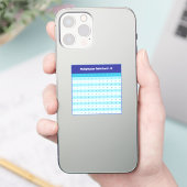 Sticker Graphique à multiplication 1 à 12 | Tables de temp (Téléphone)