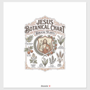 Sticker Graphique botanique de Jésus Plantes bibliques Jés