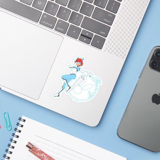 Sticker Graphique Bunnyx (Ordinateur portable avec iPhone)