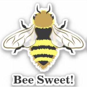 Sticker Graphique d'abeilles miel avec texte personnalisé
