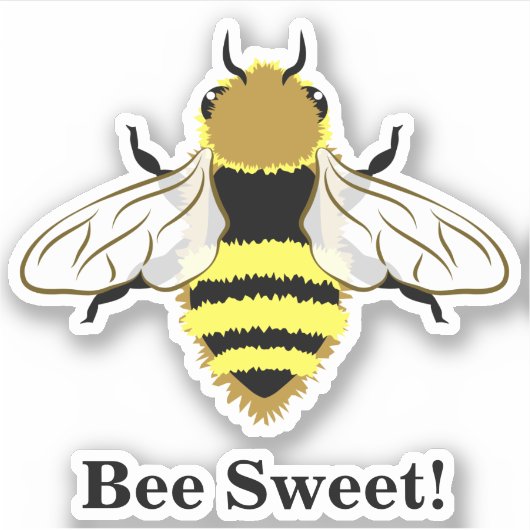 Sticker Graphique d'abeilles miel avec texte personnalisé (Devant)