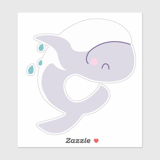 Sticker Graphique de baleine à sauter mûr (Feuille)