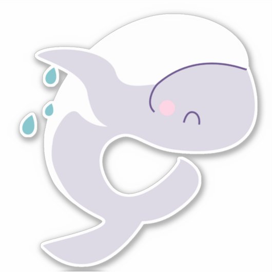 Sticker Graphique de baleine à sauter mûr (Devant)