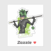 Sticker Graphique de caractère noir de la bande de rebond (Feuille)