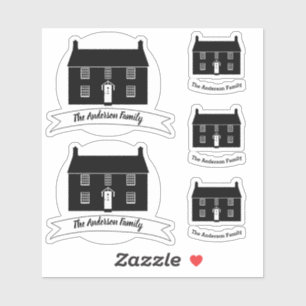 Sticker Graphique de chalet avec maison personnalisée / No