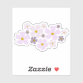 Sticker Graphique de fleurs rose et violet (Feuille)