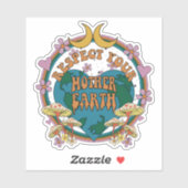 Sticker Graphique de la Terre mère rétro des années 70 (Feuille)