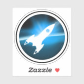 Sticker Graphique de navire à fusée rétro (Feuille)