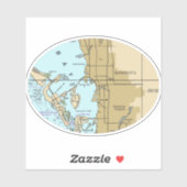 Sticker Graphique de Sarasota Floride (Feuille)