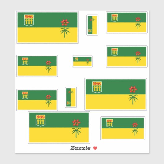 Sticker Graphique des drapeaux de la Saskatchewan (Feuille)